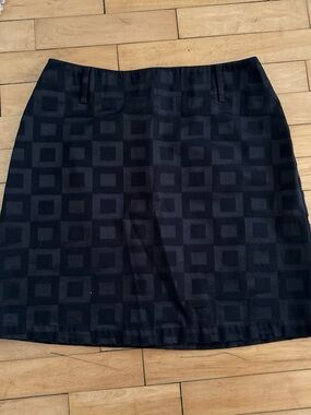 Classic Black Geometric A-Line Skirt